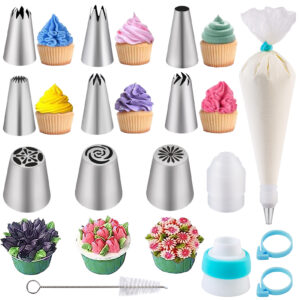 Piping Bags and Tips Sets 54 Pcs, Cake Decorating Supplies Kit for Baking, Pastry Bags and Russian Piping Tips, Baking Supplies for Cupcake Cookies Decoration (54 pcs)
