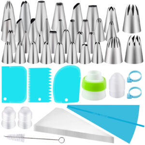 Piping Bags and Tips Sets 75 Pcs, Cake Decorating Supplies Kit for Baking, Pastry Bags and Russian Piping Tips, Baking Supplies for Cake Cupcake Cookies Decoration (75 pcs)